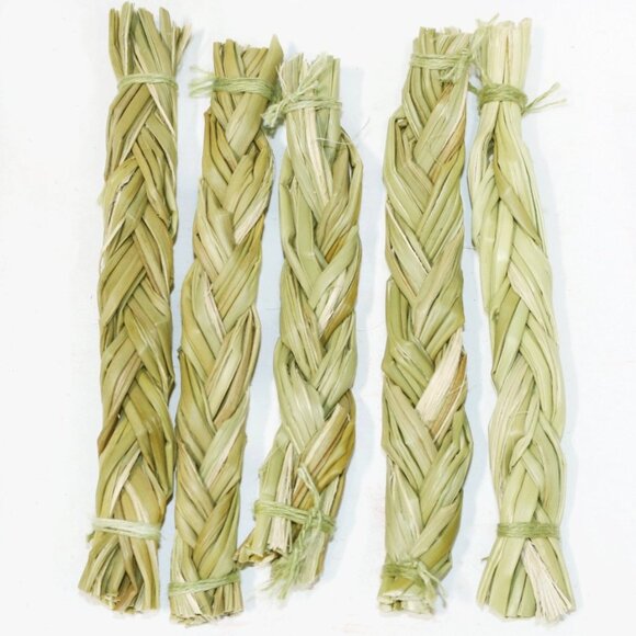 5 Pcs Sweet Grass Braids 4-5" Bulk for Positive Energy Smudging and Cleansing - Picture 1 of 3